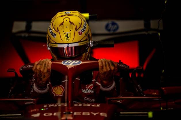 SHANGHAI, CHINA: Lewis Hamilton, racing for the Ferrari team during the 2025 Formula 1 Chinese Grand Prix at the Shanghai International Circuit in Shanghai, China
