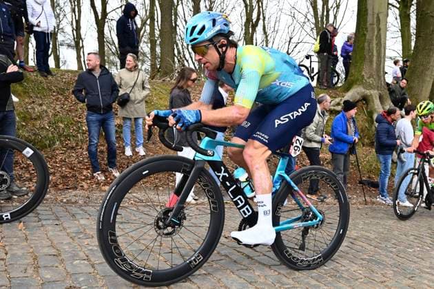 Bredene Koksijde Classic 2025 cycling race KOKSIJDE, BELGIUM - MARCH 21 : Gate Aaron (NZL) of XDS Astana Team during the Men Elite UCI 1.Pro 23rd Bredene Koksijde Classic cycling race with start in Bredene and finish in Koksijde (201 km) on March 21, 2025 in Koksijde, Belgium, 21 03 2025 ( Motordriver Stephan Boone & Koksijde Belgium  Copyright: xTomasxSiskx