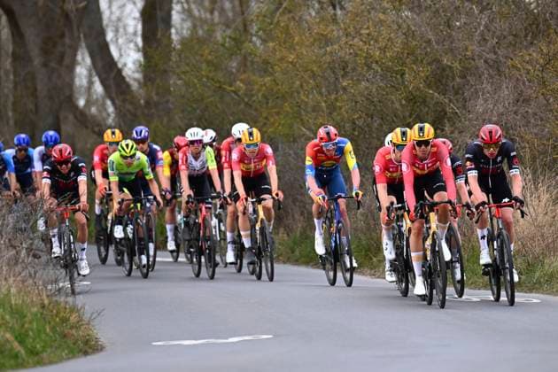 Bredene Koksijde Classic 2025 cycling race KOKSIJDE, BELGIUM - MARCH 21 : illustration picture peloton during the Men Elite UCI 1.Pro 23rd Bredene Koksijde Classic cycling race with start in Bredene and finish in Koksijde (201 km) on March 21, 2025 in Koksijde, Belgium, 21 03 2025 ( Motordriver Stephan Boone & Koksijde Belgium  Copyright: xTomasxSiskx