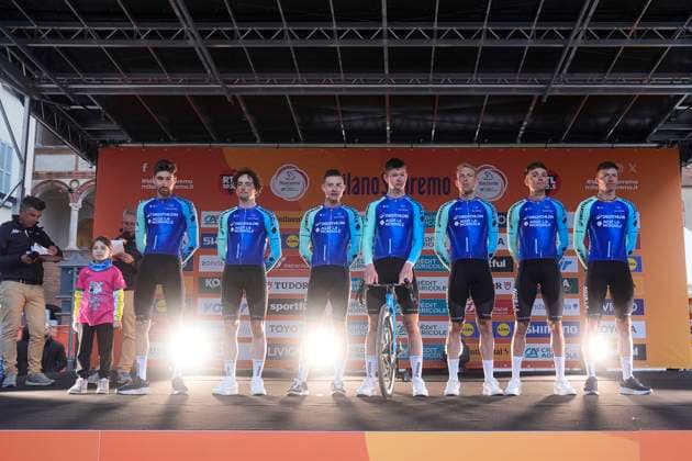 DECATHLON AG2R LA MONDIALE TEAM during Team Presentation at the men s elite race of the Milano - Sanremo one day cycling race (289 km) from Pavia to Sanremo - North West Italy - March 21, 2025. - cycling .  Copyright: xFabioxFerrari LaPressex