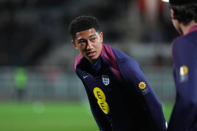 Jobe Bellingham of England France U21, U 21 v England U21, International Friendly, Länderspiel, Nationalmannschaft Football, Stade du Moustoir, Lorient, France - 21 Mar 2025 EDITORIAL USE ONLY No use with unauthorised audio, video, data, fixture lists, club league logos or live services. Online in-match use limited to 120 images, no video emulation. No use in betting, games or single club league player publications. Copyright: xDavexWinter Shutterstockx 15215626o