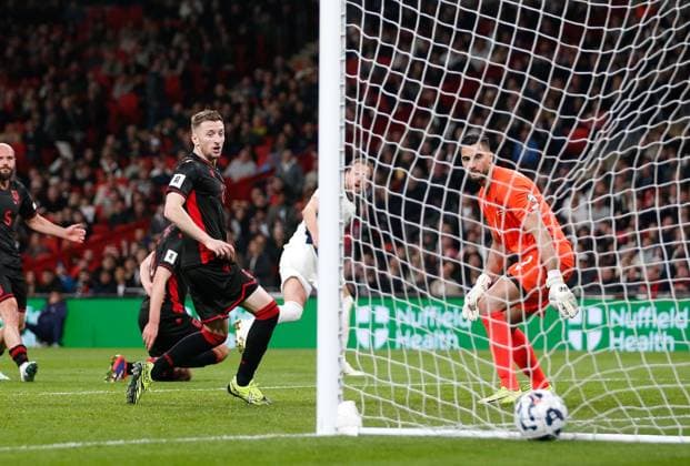 Harry Kane (9) scores the 2nd England goal England v Albania, Football, World Cup Qualification, Wembley Stadium, Wembley, London, UK - 21 03 2025 Editorial use only  Copyright: xMattxImpey Shutterstockx 15216564h