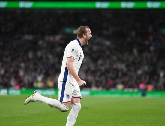 England v Albania, UEFA World Cup qualifiers - Group Stage - Group K, Football, Wembley Stadium, London, UK - 21 Mar 2025 GOAL 2-0. Harry Kane of England celebrates after scoring the second goal for England. London Wembley Stadium London GBR, UK NEWSPAPERS OUT Copyright: xSeanxRyanx