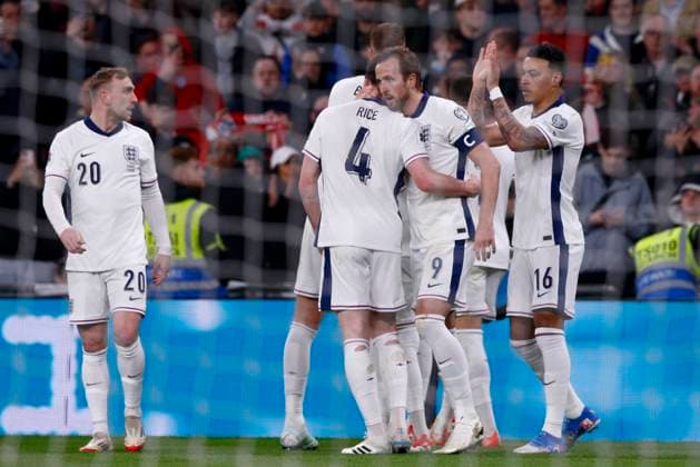 England v Albania 2026 FIFA World Cup, WM, Weltmeisterschaft, Fussball Qualifiers Harry Kane of England celebrates scoring his sides 2nd goal during the 2026 FIFA World Cup Qualifiers Group K match at Wembley Stadium, London UK Newspapers OUT Copyright: xPaulxChestertonx FIL-21611-0021