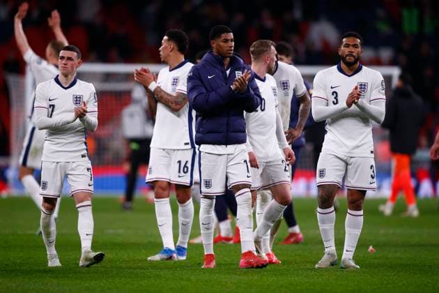 England v Albania 2026 FIFA World Cup, WM, Weltmeisterschaft, Fussball Qualifiers The England players at the end of the 2026 FIFA World Cup Qualifiers Group K match at Wembley Stadium, London UK Newspapers OUT Copyright: xPaulxChestertonx FIL-21611-0036