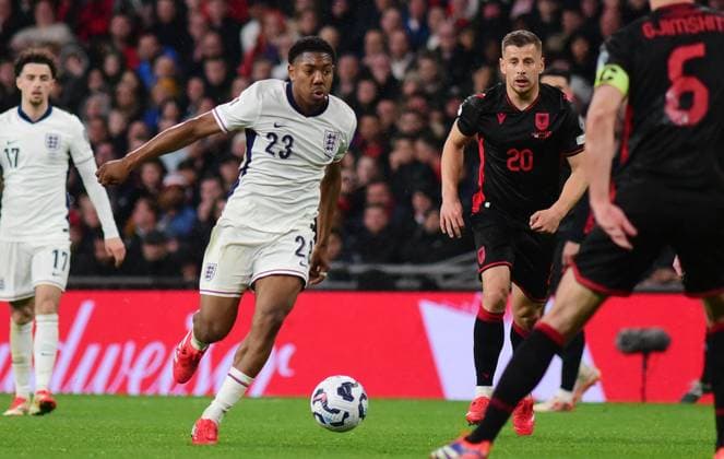 England v Albania, London, UK - 21 Mar 2025 Myles Lewis-Skelly of England during the FIFA World Cup, WM, Weltmeisterschaft, Fussball Qualifier match between England and Albania on 21st March 2025 at Wembley Stadium, London London Wembley Stadium London GBR Copyright: xFrankiexOKeeffe PPAUKx PPA-174882