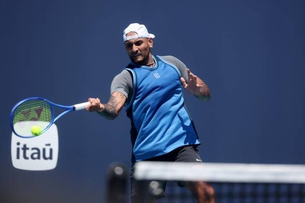 March 21, 2025, Miami Gardens, Florida, United States Of America: MIAMI GARDENS, FLORIDA - MARCH 21: Karen Kachanov of Russia defeats Nick Kyrgios of Australia in the second round of the men s singles in the Miami Open at the Hard Rock Stadium on March 21, 2025 in Miami Gardens, Florida....People: Nick Kyrgios Miami Gardens United States Of America - ZUMAs214 20250321_ada_s214_300 Copyright: xSMGx