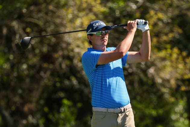 March 21, 2025, Palm Harbor, Florida, USA: Nicolas Echavarria tees off on the 9th during the Valspar PGA, Golf Herren Championship on Friday, March 21, 2025 in Palm Harbor. Palm Harbor USA - ZUMAs70_ 0807469641st Copyright: xLuisxSantanax