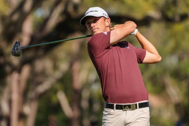 March 21, 2025, Palm Harbor, Florida, USA: Jacob Bridgeman tees off on the 14th hole during the Valspar PGA, Golf Herren Championship on Friday, March 21, 2025 in Palm Harbor. Palm Harbor USA - ZUMAs70_ 0807469644st Copyright: xLuisxSantanax