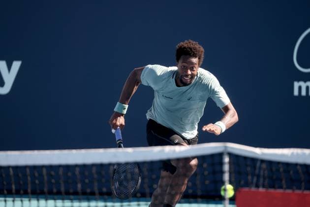March 21, 2025, Miami Gardens, Florida, United States Of America: MIAMI GARDENS, FLORIDA - MARCH 21: Gael Monfils of France defeats Jiri Lehecka during their match on Day 4 at Hard Rock Stadium on March 21, 2025 in Miami Gardens, Florida....People: Gael Monfils Miami Open 2025 - Day 4  - ZUMAs214 20250321_ada_s214_359 Copyright: xSMGx