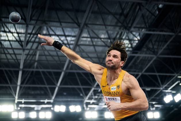 Sport Themen der Woche KW12 Sport Bilder des Tages 250322 Tim Nowak of Germany competes in men™s heptathlon shot put during the 2025 World Athletics Indoor Championships on March 22, 2025 in Nanjing. Photo: Joel Marklund BILDBYRAN kod JM JM0664 bbeng friidrott athletics friidrett inomhus-vm vm 2025 world athletics indoor championships vm innendors innendors-vm *** 250322 Tim Nowak of Germany competes in men™s heptathlon shot put during the 2025 World Athletics Indoor Championships on March 22, 2025 in Nanjing Photo Joel Marklund BILDBYRAN kod JM JM0664 bbeng friidrott athletics friidrett inomhus vm vm 2025 world athletics indoor championships vm innendors innendors vm  Copyright: JOELxMARKLUND BB250322JM036