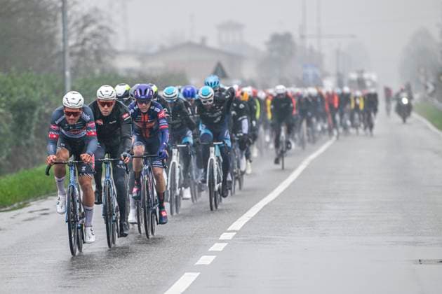 2025 Milan - Sanremo UCI WorldTour cycling race SANREMO, ITALY - MARCH 22 : Dillier Silvan (SUI) of Alpecin - Deceuninck and Meurisse Xandro (BEL) of Alpecin - Deceuninck leading the peloton during the UCI WorldTour 116th Milan - Sanremo cycling race with start in Pavia and finish at the Via Roma in Sanremo on March 22, 2025 in Sanremo, Italy, 22 03 2025 ( Motordriver Kenny Verfaillie - Sanremo Italy  Copyright: xNicoxVereeckenx
