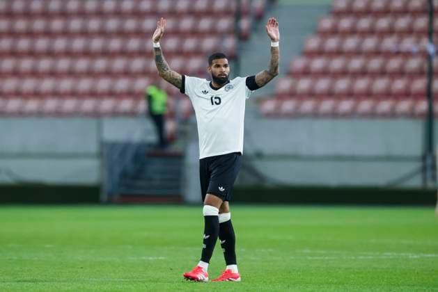 Jamil Siebert (Germany) gestikuliert, International Friendly, Länderspiel, Nationalmannschaft U21, U 21 Slovakia and U21 Germany, Å tadion Antona Malatinskà ho am 21. March 2025 in Trnava, Slowakei. (Foto von Marco Steinbrenner DeFodi Images) Jamil Siebert (Germany) gestures, International Friendly, U21 Slovakia and U21 Germany, Å tadion Antona Malatinskà ho, March 21, 2025 in Trnava, Slovakia. (Photo by Marco Steinbrenner DeFodi Images)