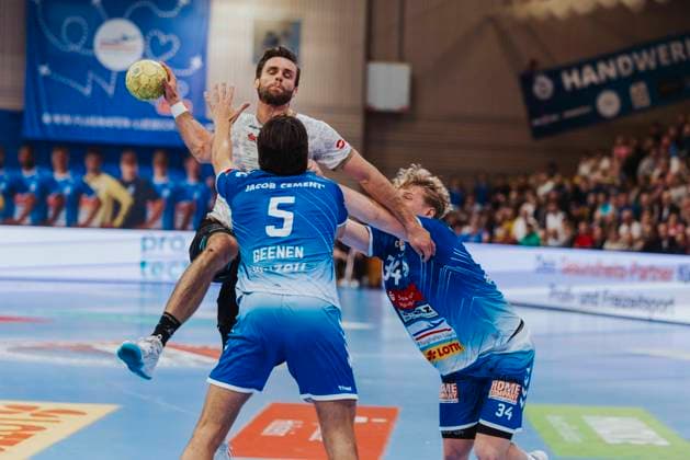 VfL Luebeck-Schwartau vs. HC Elbflorenz Dresden, Handball, 2. Bundesliga, 22.03.25 VfL Luebeck-Schwartau vs. HC Elbflorenz Dresden, Handball, 2. Bundesliga, 22.03.25 Luebeck Hansehalle Schleswig-Holstein Germany