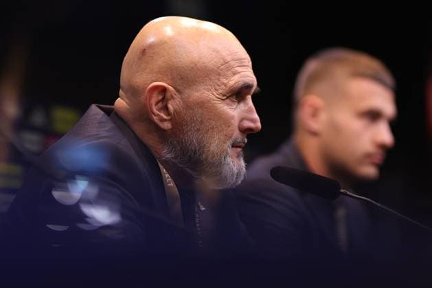 22.03.2025, Fußball, Pressekonferenz vor dem Nations League Viertelfinale Deutschland - Italien, Signal Iduna Park, Saison 2024 2025: Bundestrainer Luciano Spalletti (ITA) DFB regulations prohibit any use of photographs as image sequences and or quasi-video. Nordrhein-Westfalen Deutschland