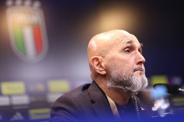 22.03.2025, Fußball, Pressekonferenz vor dem Nations League Viertelfinale Deutschland - Italien, Signal Iduna Park, Saison 2024 2025: Bundestrainer Luciano Spalletti (ITA) DFB regulations prohibit any use of photographs as image sequences and or quasi-video. Nordrhein-Westfalen Deutschland
