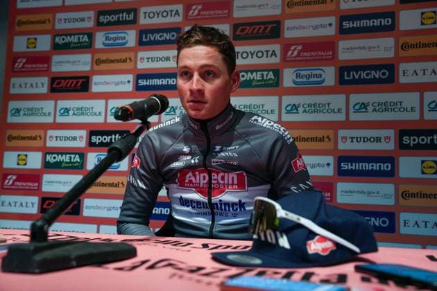 VAN DER POEL Mathieu winner, of the men s elite race of the Milano-Sanremo one day cycling race during the press conference, PK, Pressekonferenz (289 km) from Pavia and to Sanremo - North West Italy - March 22, 2025. - cycling .  Copyright: xGianxMattiaxD Alberto LaPressex
