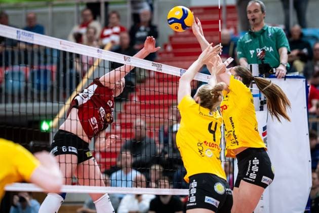 VBL Volleyball-Bundesliga; PlayOff Viertelfinale, SC Potsdam - VfB Suhl; 22.03.2025 VBL Volleyball-Bundesliga; PlayOff Viertelfinale; SC Potsdam - VfB Suhl; 22.03.2025 Copyright: xBEAUTIFULxSPORTS NicolxMarschallx