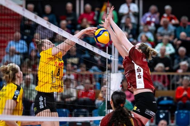 VBL Volleyball-Bundesliga; PlayOff Viertelfinale, SC Potsdam - VfB Suhl; 22.03.2025 VBL Volleyball-Bundesliga; PlayOff Viertelfinale; SC Potsdam - VfB Suhl; 22.03.2025, 8 Jette Kuipers (VfB Suhl) Copyright: xBEAUTIFULxSPORTS NicolxMarschallx