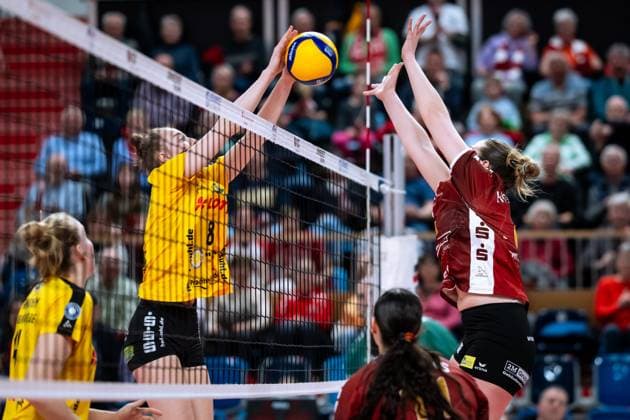 VBL Volleyball-Bundesliga; PlayOff Viertelfinale, SC Potsdam - VfB Suhl; 22.03.2025 VBL Volleyball-Bundesliga; PlayOff Viertelfinale; SC Potsdam - VfB Suhl; 22.03.2025, 8 Jette Kuipers (VfB Suhl) Copyright: xBEAUTIFULxSPORTS NicolxMarschallx