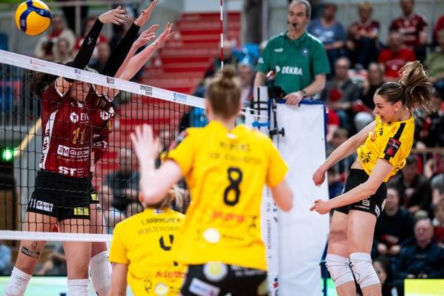 VBL Volleyball-Bundesliga; PlayOff Viertelfinale, SC Potsdam - VfB Suhl; 22.03.2025 VBL Volleyball-Bundesliga; PlayOff Viertelfinale; SC Potsdam - VfB Suhl; 22.03.2025 Copyright: xBEAUTIFULxSPORTS NicolxMarschallx