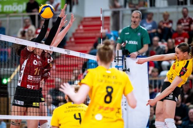 VBL Volleyball-Bundesliga; PlayOff Viertelfinale, SC Potsdam - VfB Suhl; 22.03.2025 VBL Volleyball-Bundesliga; PlayOff Viertelfinale; SC Potsdam - VfB Suhl; 22.03.2025, 11 Sabrina Starks (SCP) Copyright: xBEAUTIFULxSPORTS NicolxMarschallx