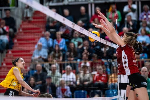 VBL Volleyball-Bundesliga; PlayOff Viertelfinale, SC Potsdam - VfB Suhl; 22.03.2025 VBL Volleyball-Bundesliga; PlayOff Viertelfinale; SC Potsdam - VfB Suhl; 22.03.2025 Copyright: xBEAUTIFULxSPORTS NicolxMarschallx