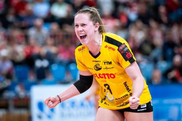 VBL Volleyball-Bundesliga; PlayOff Viertelfinale, SC Potsdam - VfB Suhl; 22.03.2025 VBL Volleyball-Bundesliga; PlayOff Viertelfinale; SC Potsdam - VfB Suhl; 22.03.2025, 3 Lara Nagels (VfB Suhl) Copyright: xBEAUTIFULxSPORTS NicolxMarschallx