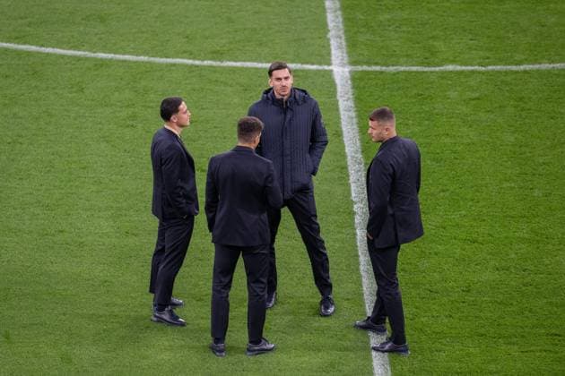 Italy press conference, PK, Pressekonferenz & Walk Around Giacomo Raspadori, Alex Meret, Giovanni di Lorenzo, and Alessandro Buongiorno of Italy walk around at Westfalen Stadium in Dortmund, Germany, on March 22, 2025. Dortmund Germany  Copyright: xGiacomoxCosuax originalFilename:cosua-notitle250322_npFTL.jpg