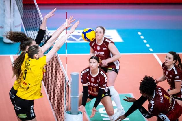 VBL Volleyball-Bundesliga; PlayOff Viertelfinale, SC Potsdam - VfB Suhl; 22.03.2025 VBL Volleyball-Bundesliga; PlayOff Viertelfinale; SC Potsdam - VfB Suhl; 22.03.2025 Copyright: xBEAUTIFULxSPORTS NicolxMarschallx