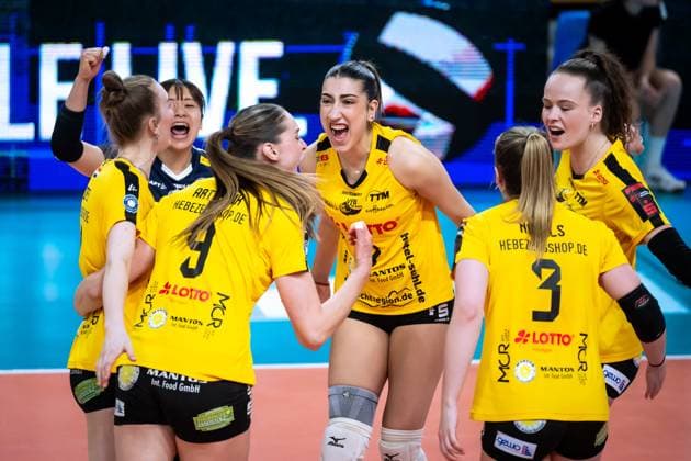 VBL Volleyball-Bundesliga; PlayOff Viertelfinale, SC Potsdam - VfB Suhl; 22.03.2025 VBL Volleyball-Bundesliga; PlayOff Viertelfinale; SC Potsdam - VfB Suhl; 22.03.2025, 17 Julia de Paula Viana (VfB Suhl) Copyright: xBEAUTIFULxSPORTS NicolxMarschallx
