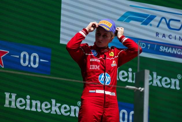 AUTO - F1 ACADEMY 2025 - SHANGHAI WEUG Maya (nld), MP Motorsport, Supporter by Ferrari, Tatuus F4-T421, portrait podium during the 1st round of the 2025 F1 Academy Championship from March 21 to 23, 2025 on the Shanghai International Circuit, in Shanghai, China - ShanghaiChina  Copyright: xJavierxJimenezx