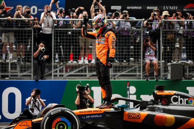 F1 - CHINESE GRAND PRIX 2025 PIASTRI Oscar (aus), McLaren F1 Team MCL39, portrait celebrates his victory during the Formula 1 Heineken Chinese Grand Prix 2025, 2nd round of the 2025 FIA Formula One World Championship, WM, Weltmeisterschaft from March 21 to 23, 2025 on the Shanghai International Circuit, in Shanghai, China - ShanghaiChina  Copyright: xXavixBonillax