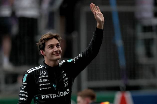 23.03.2025, Shanghai International Circuit, Shanghai, Formel 1 Großer Preis von China 2025, im Bild 3.Platz für George Russell (GBR), Mercedes-AMG Petronas Formula One Team (Photo by Hasan Bratic DeFodi Images)