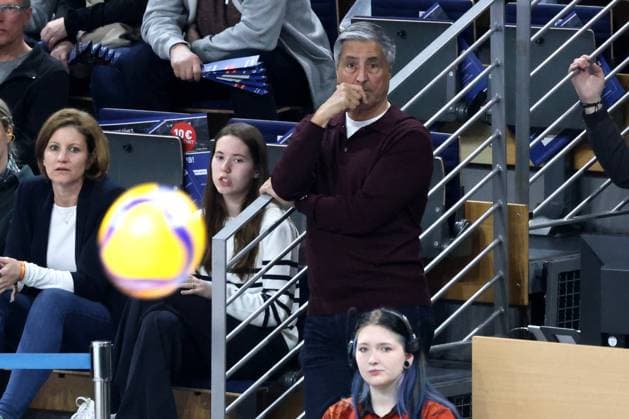 DEU, DVV, 1.VBL, BR Volleys vs. Netzhoppers KW-Bestensee, 23.03.2025, Max-Schmeling-Halle, Berlin, DEU, DVV, 1.VBL, BR Volleys vs. Netzhoppers KW-Bestensee, im Bild Praesident Niromand (BR Volleys) Foto: Juergen Engler nordphoto GmbH
