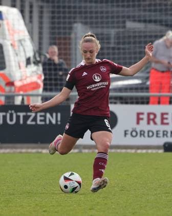 23.03.2025 - Fussball - Saison 2024 2025 - 2. Frauen - Fussball - Bundesliga - 19. Spieltag: 1. FC Nürnberg FCN ( Club Clubfrauen ) - VfL Bochum - Sportfoto Zink DaMa - xdaxmax - Alina Mailbeck (6, 1. FC Nürnberg FCN )