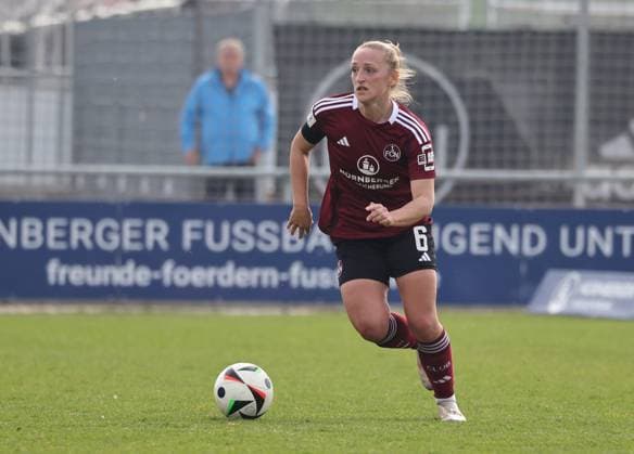 23.03.2025 - Fussball - Saison 2024 2025 - 2. Frauen - Fussball - Bundesliga - 19. Spieltag: 1. FC Nürnberg FCN ( Club Clubfrauen ) - VfL Bochum - Sportfoto Zink DaMa - xdaxmax - Alina Mailbeck (6, 1. FC Nürnberg FCN )
