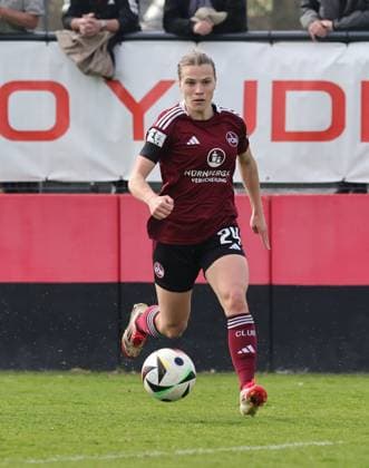 23.03.2025 - Fussball - Saison 2024 2025 - 2. Frauen - Fussball - Bundesliga - 19. Spieltag: 1. FC Nürnberg FCN ( Club Clubfrauen ) - VfL Bochum - Sportfoto Zink DaMa - xdaxmax - Nastassja Lein (24, 1. FC Nürnberg FCN )