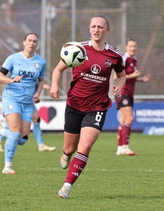23.03.2025 - Fussball - Saison 2024 2025 - 2. Frauen - Fussball - Bundesliga - 19. Spieltag: 1. FC Nürnberg FCN ( Club Clubfrauen ) - VfL Bochum - Sportfoto Zink DaMa - xdaxmax - Alina Mailbeck (6, 1. FC Nürnberg FCN )