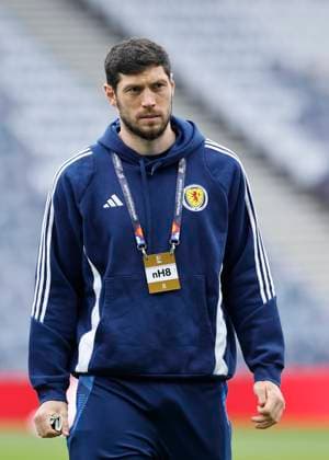 Scotland v Greece UEFA Nations League Scott McKenna of Scotland inspects the pitch during the UEFA Nations League Play-Offs second leg match at Hampden Park, Glasgow UK Newspapers OUT Copyright: xFredxPalmerx FIL-21622-0020
