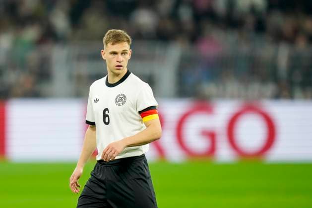 Joshua Kimmich (Germany) looks on during the UEFA Nations League Quarterfinal Leg Two match between Germany and Italy at Football Stadium Dortmund on March 23, 2025 in Dortmund, Germany.