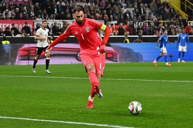 23.03.2025, xsltx, Fussball UEFA Nations League, Deutschland - Italien v.l. Gianluigi Donnaruma (Italien) (DFL DFB REGULATIONS PROHIBIT ANY USE OF PHOTOGRAPHS as IMAGE SEQUENCES and or QUASI-VIDEO) Dortmund