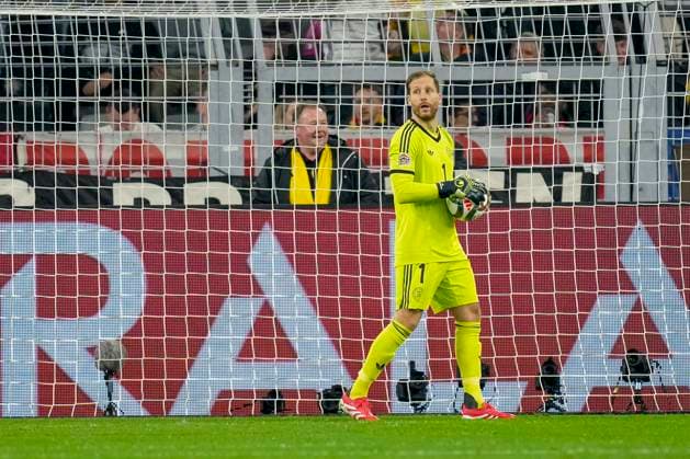Torwart Oliver Baumann (Germany) looks on during the UEFA Nations League Quarterfinal Leg Two match between Germany and Italy at Football Stadium Dortmund on March 23, 2025 in Dortmund, Germany.