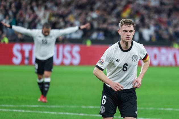 Fußball UEFA Nations League Viertelfinale Deutschland - Italien am 23.03.2025 im Signal Iduna Park in Dortmund Torjubel zum 1:0 durch Joshua Kimmich ( Deutschland )