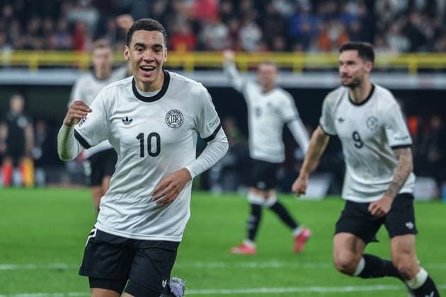 Fußball UEFA Nations League Viertelfinale Deutschland - Italien am 23.03.2025 im Signal Iduna Park in Dortmund Torjubel zum 2:0 durch Jamal Musiala ( Deutschland )