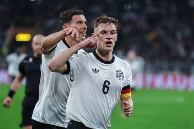 Fußball UEFA Nations League Viertelfinale Deutschland - Italien am 23.03.2025 im Signal Iduna Park in Dortmund Torjubel zum 1:0 durch Joshua Kimmich ( Deutschland )
