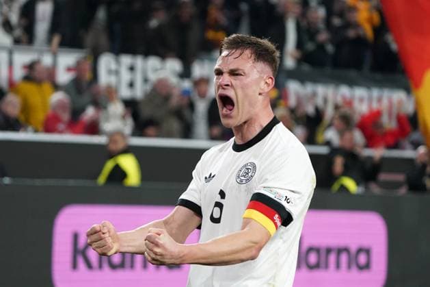 Männer Nationalmannschaft, Fussball, Nations League, 23.03.2025, Signaliduna Park, Dortmund Deutschland vs Italien , Joshua Kimmich Deutschland, Aktion, Einzelbild, jubelt