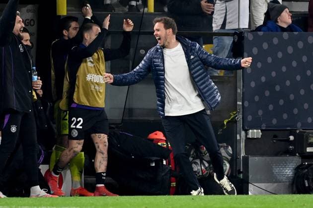 23.03.2025, xjrdrx, Fussball UEFA Nations League, Deutschland - Italien v.l. Torjubel nach dem Tor zum celebrating the goal celebrate 3:0 Trainer Julian Nagelsmann (Deutsche Fussball Nationalmannschaft DFB) (DFL DFB REGULATIONS PROHIBIT ANY USE OF PHOTOGRAPHS as IMAGE SEQUENCES and or QUASI-VIDEO) Dortmund