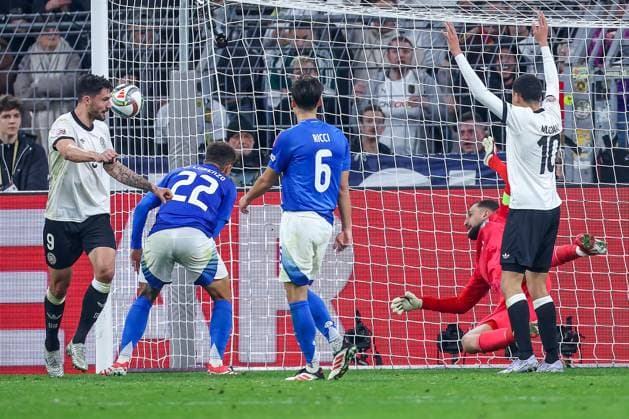 23.03.2025, Fußball, Viertelfinale UEFA Nations League, Deutschland - Italien, Signal Iduna Park, Saison 2024 2025: Kopfballtor Tim Kleindienst (GER 09) Torschütze zum 3:0 DFB regulations prohibit any use of photographs as image sequences and or quasi-video. Nordrhein-Westfalen Deutschland