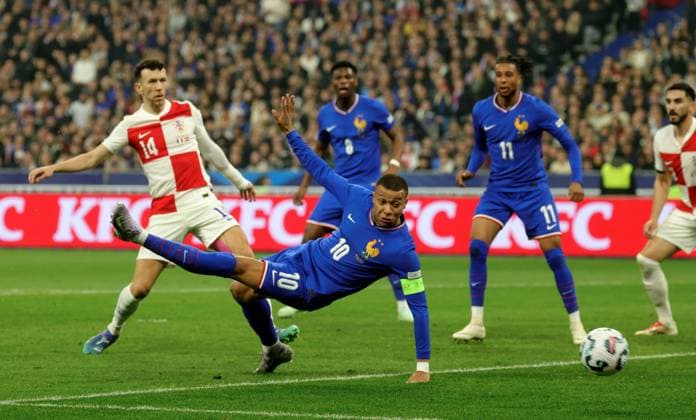 Foot Ligue des nations France - Croatie PHOTOPQR LE PARISIEN Olivier Arandel ; Saint-Denis ; 23 03 2025 ; Saint-Denis, France Stade de France Dimanche 23 mars 2025 Football Équipe de France UEFA Ligue des nations A, (Retour) France-Croatie Luka Modric LP Olivier Arandel